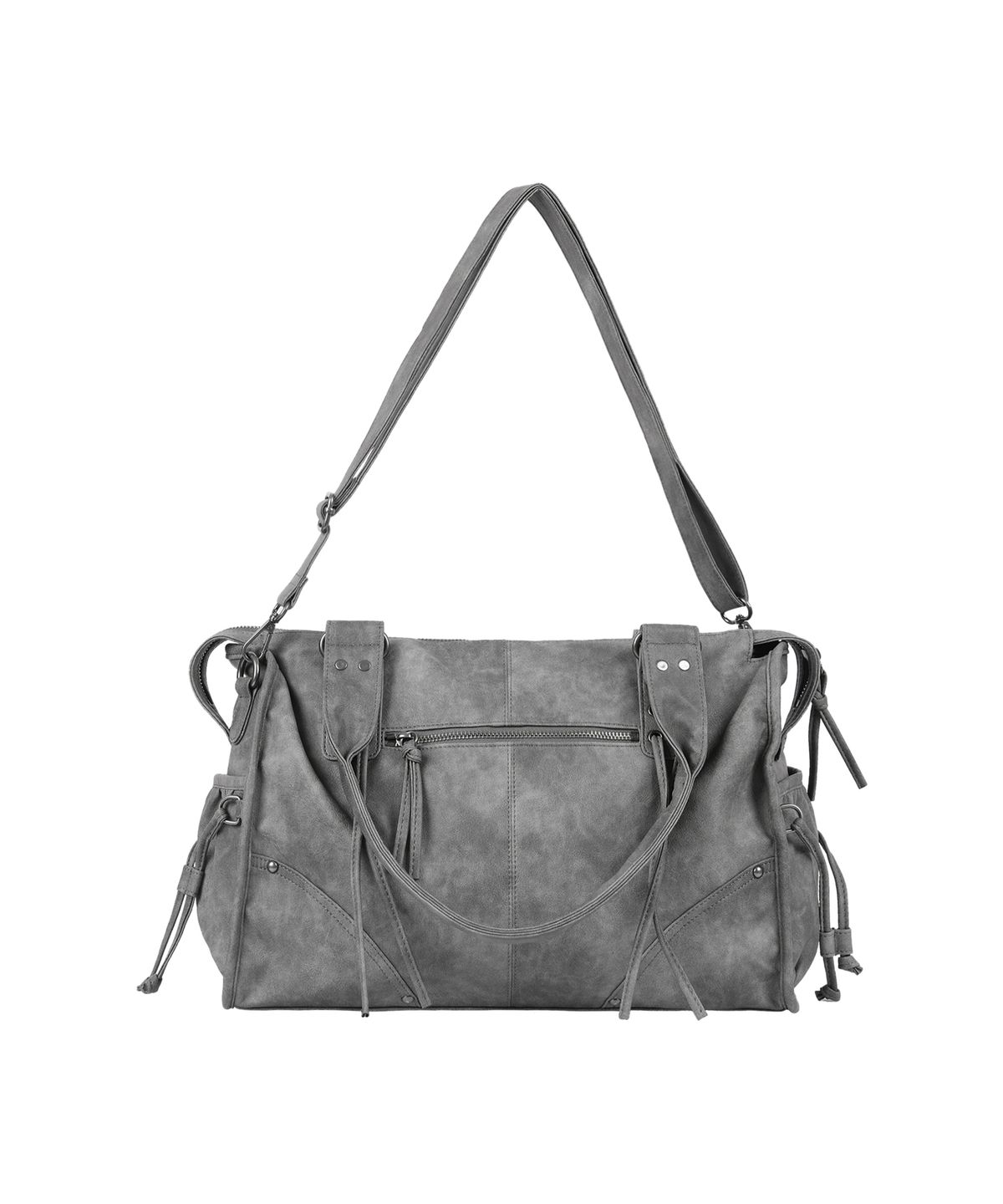 팬시클럽(FANCY CLUB) 벨티드 워싱 레더백 (GRAY) F25QE990