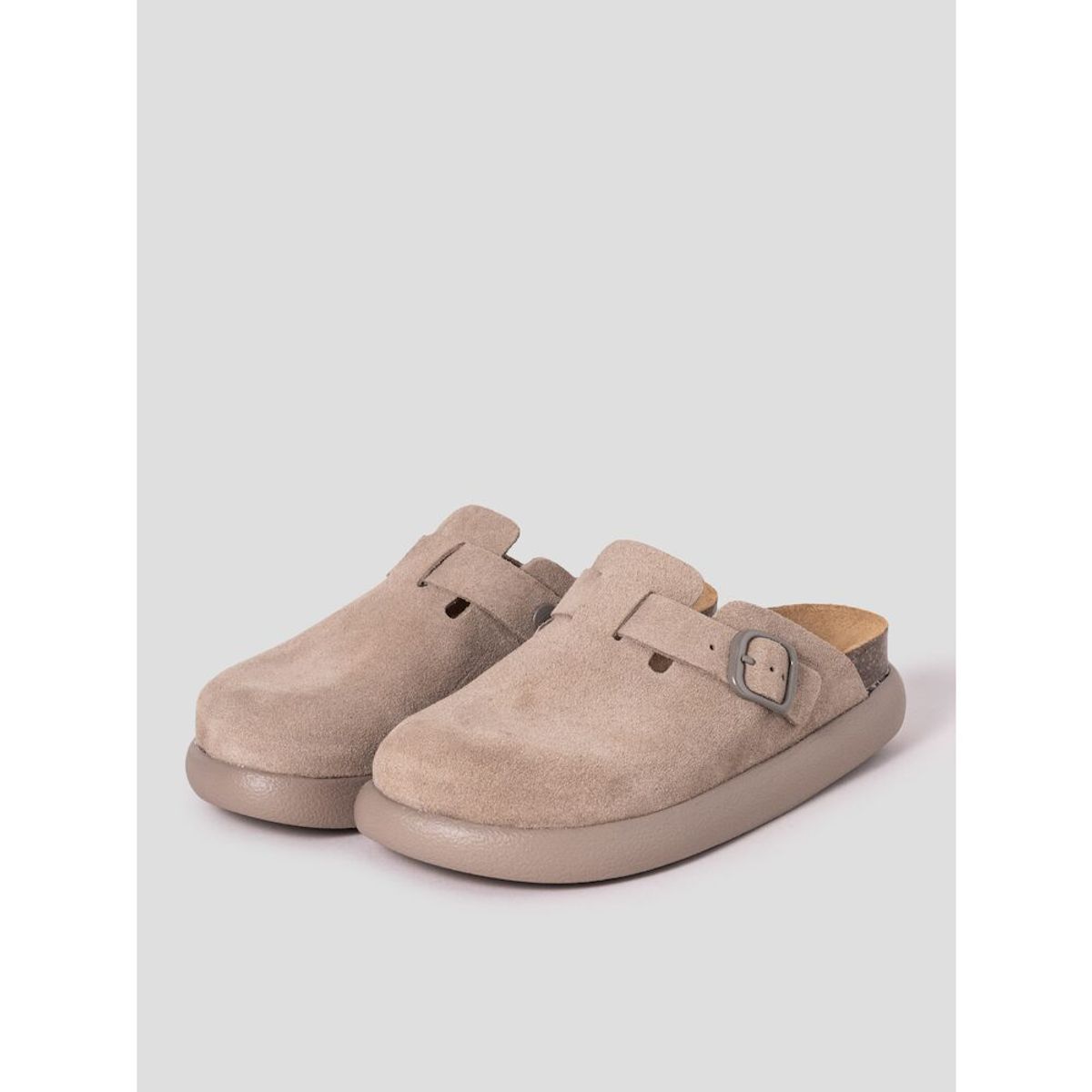 숄(SCHOLL) (WOMEN) 코르크 크로그 청키솔 샌들  옐로이시 브라운 (HH54K2C72B)