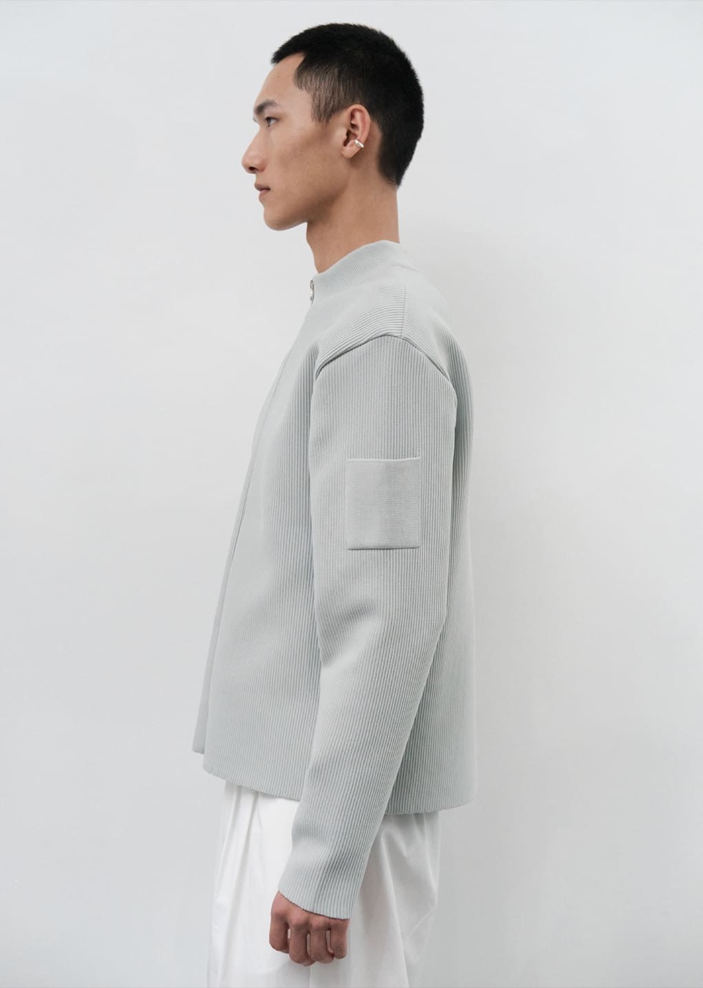 MUSINSA公式 | AMOMENTO MOCK NECK ZIP-UP CARDIGAN (3COLORS)