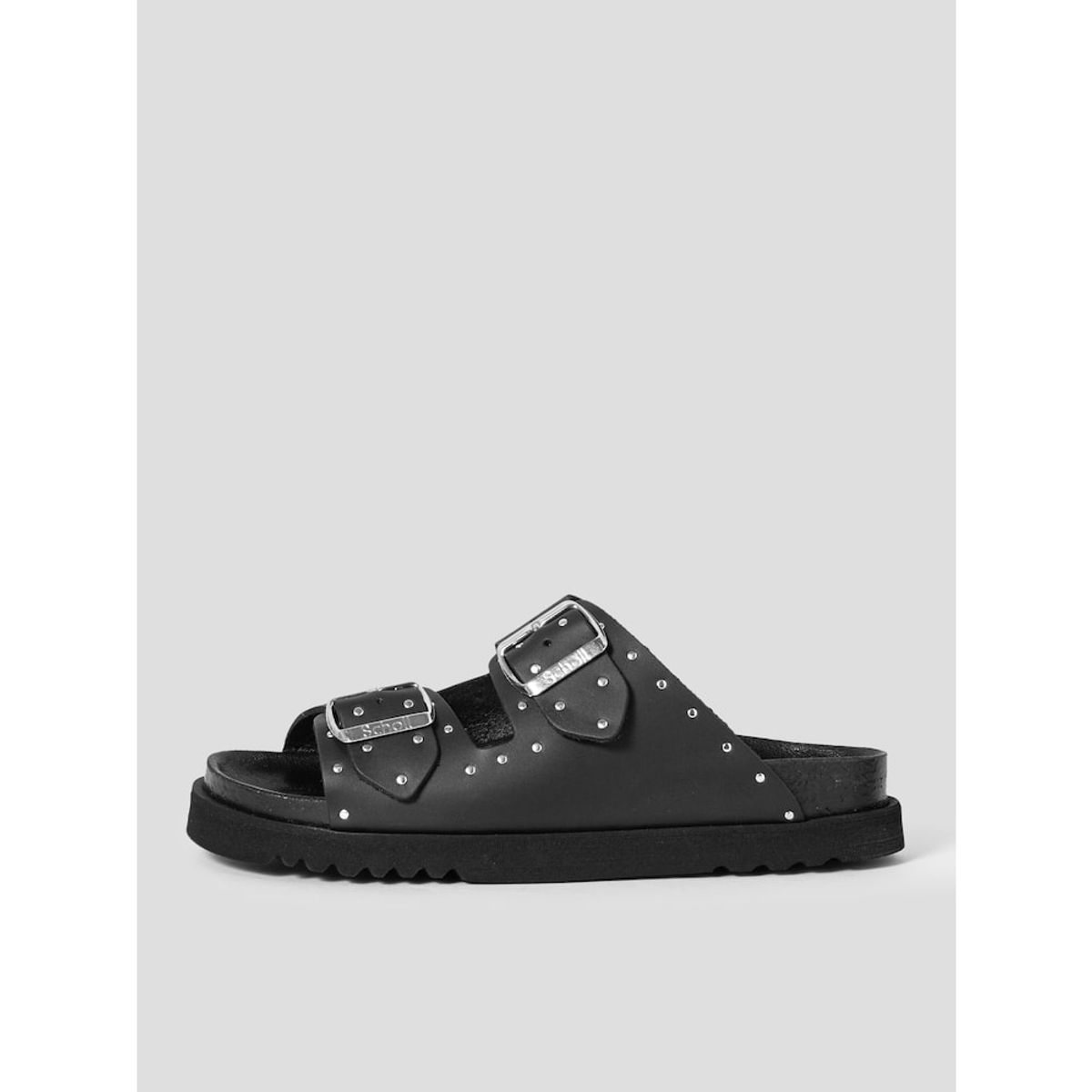 숄(SCHOLL) (WOMEN) 스터드 장식 투스트랩 코르크 샌들  블랙 (HH54K2C115)