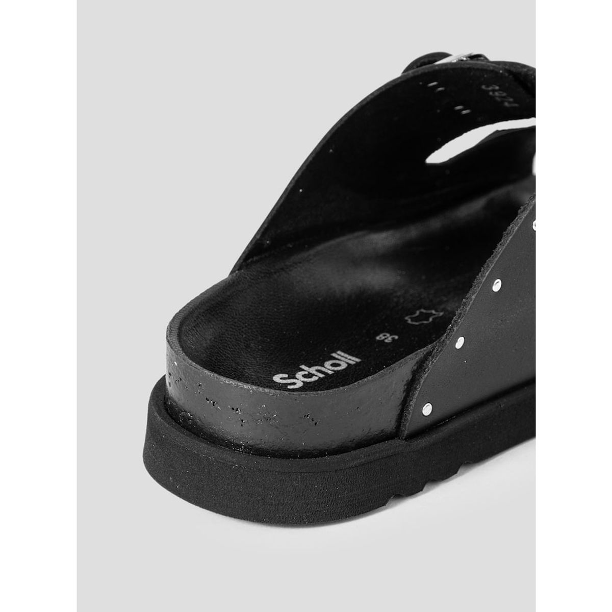 숄(SCHOLL) (WOMEN) 스터드 장식 투스트랩 코르크 샌들  블랙 (HH54K2C115)