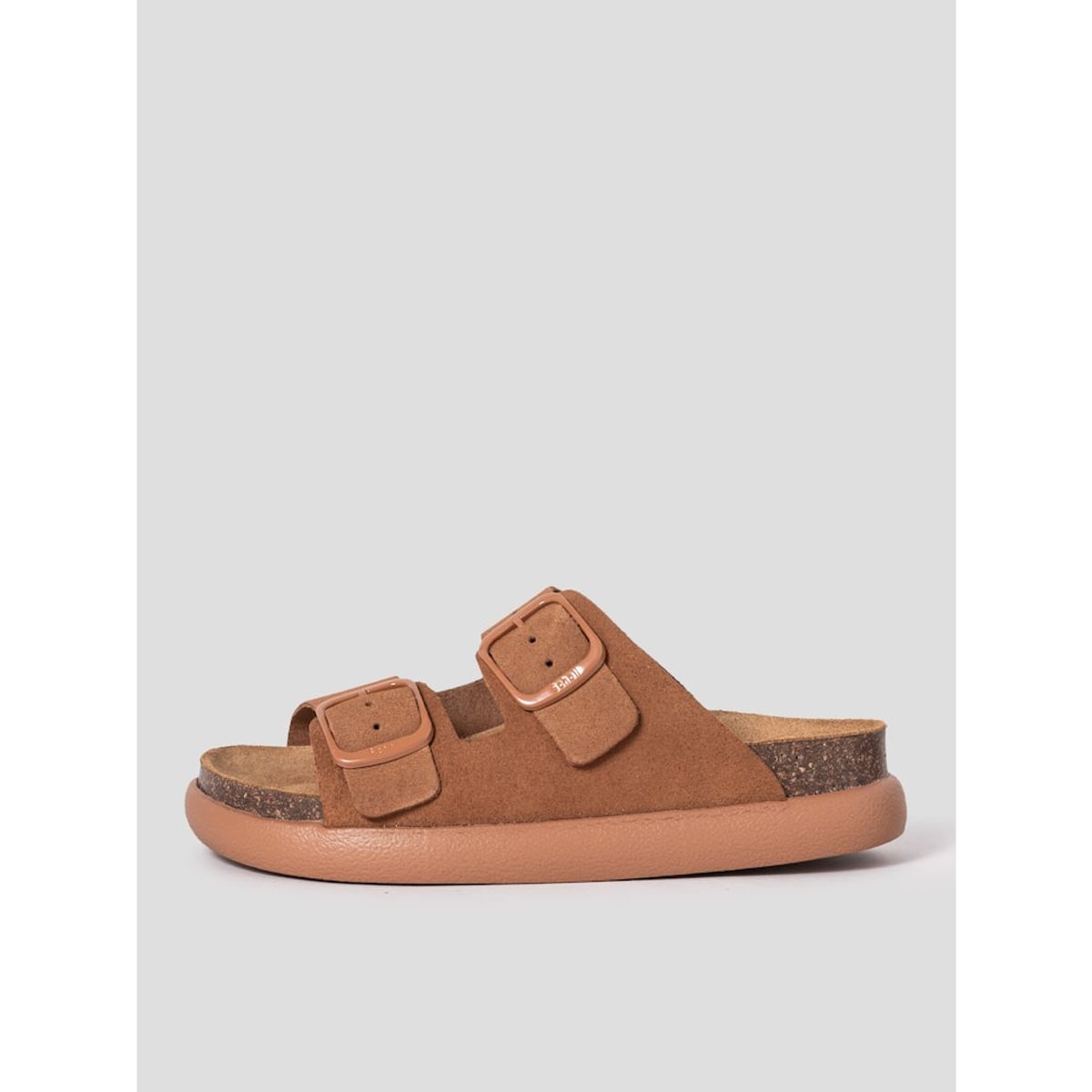숄(SCHOLL) (WOMEN) 코르크 투스트랩 청키솔 샌들  브릭 (HH54K2C12C)
