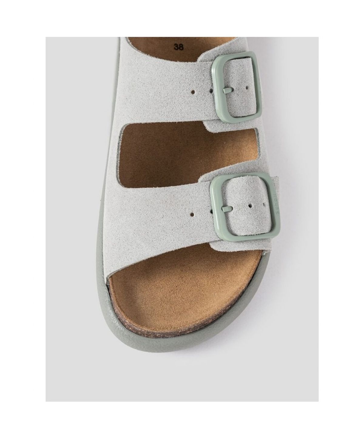 숄(SCHOLL) (WOMEN) 코르크 투스트랩 청키솔 샌들  그린 (HH54K2C12M)