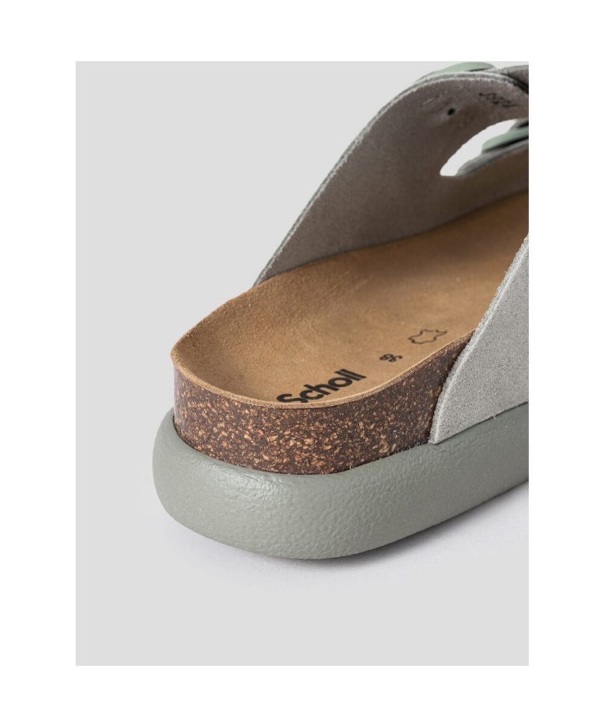 숄(SCHOLL) (WOMEN) 코르크 투스트랩 청키솔 샌들  그린 (HH54K2C12M)