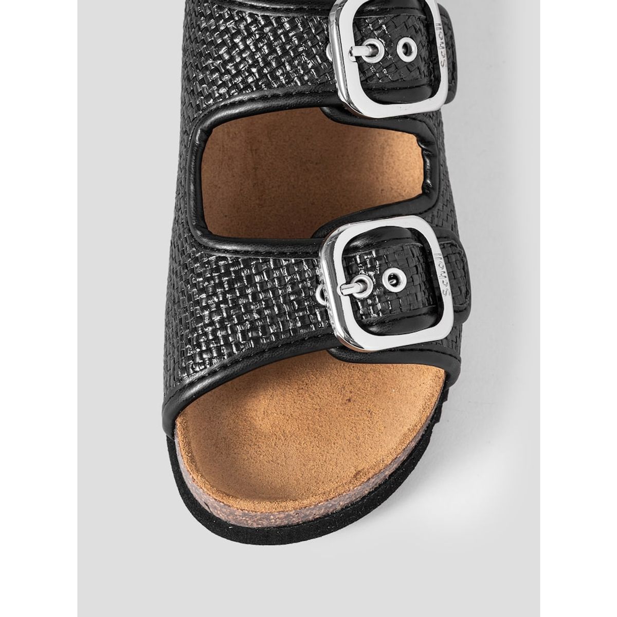 숄(SCHOLL) (WOMEN) 코르크 투스트랩 라피아 샌들  블랙 (HH54K2C135)