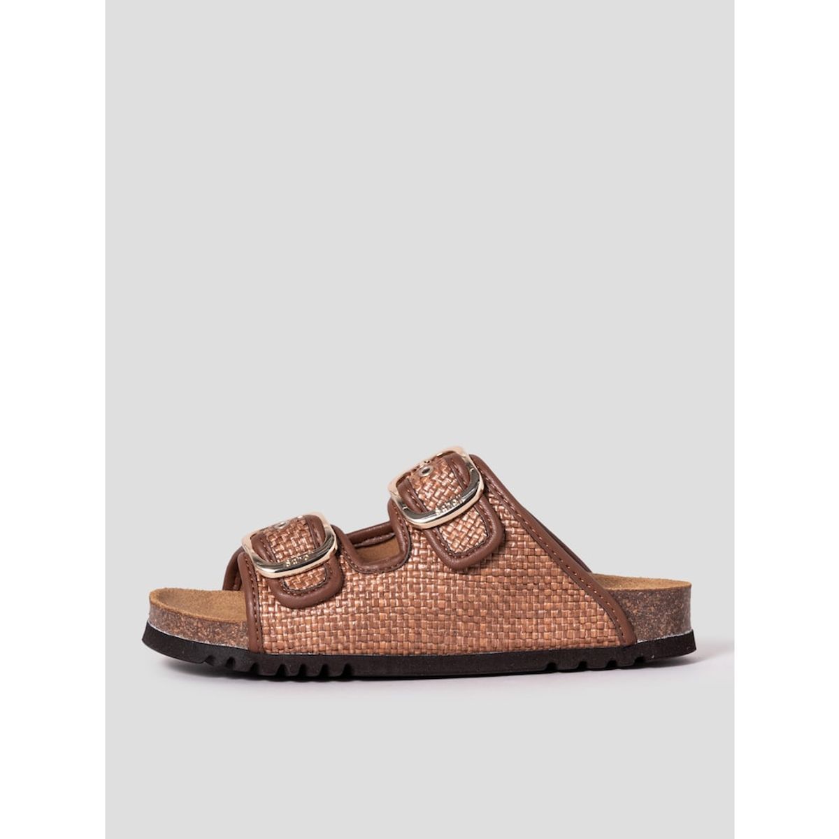 숄(SCHOLL) (WOMEN) 코르크 투스트랩 라피아 샌들  브릭 (HH54K2C13C)