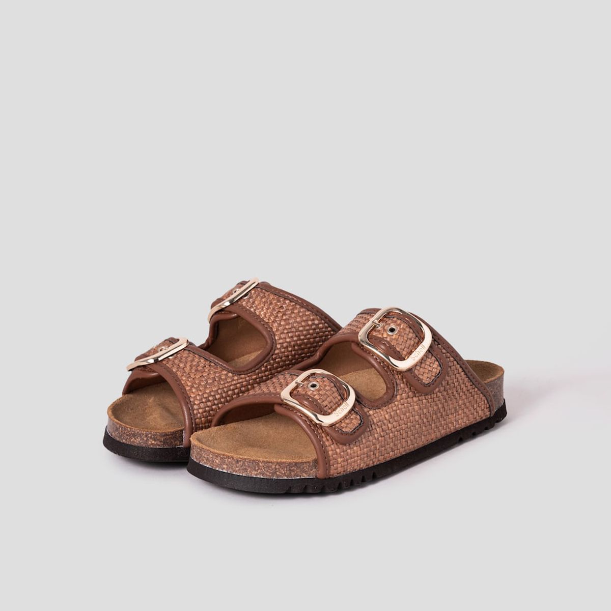 숄(SCHOLL) (WOMEN) 코르크 투스트랩 라피아 샌들  브릭 (HH54K2C13C)