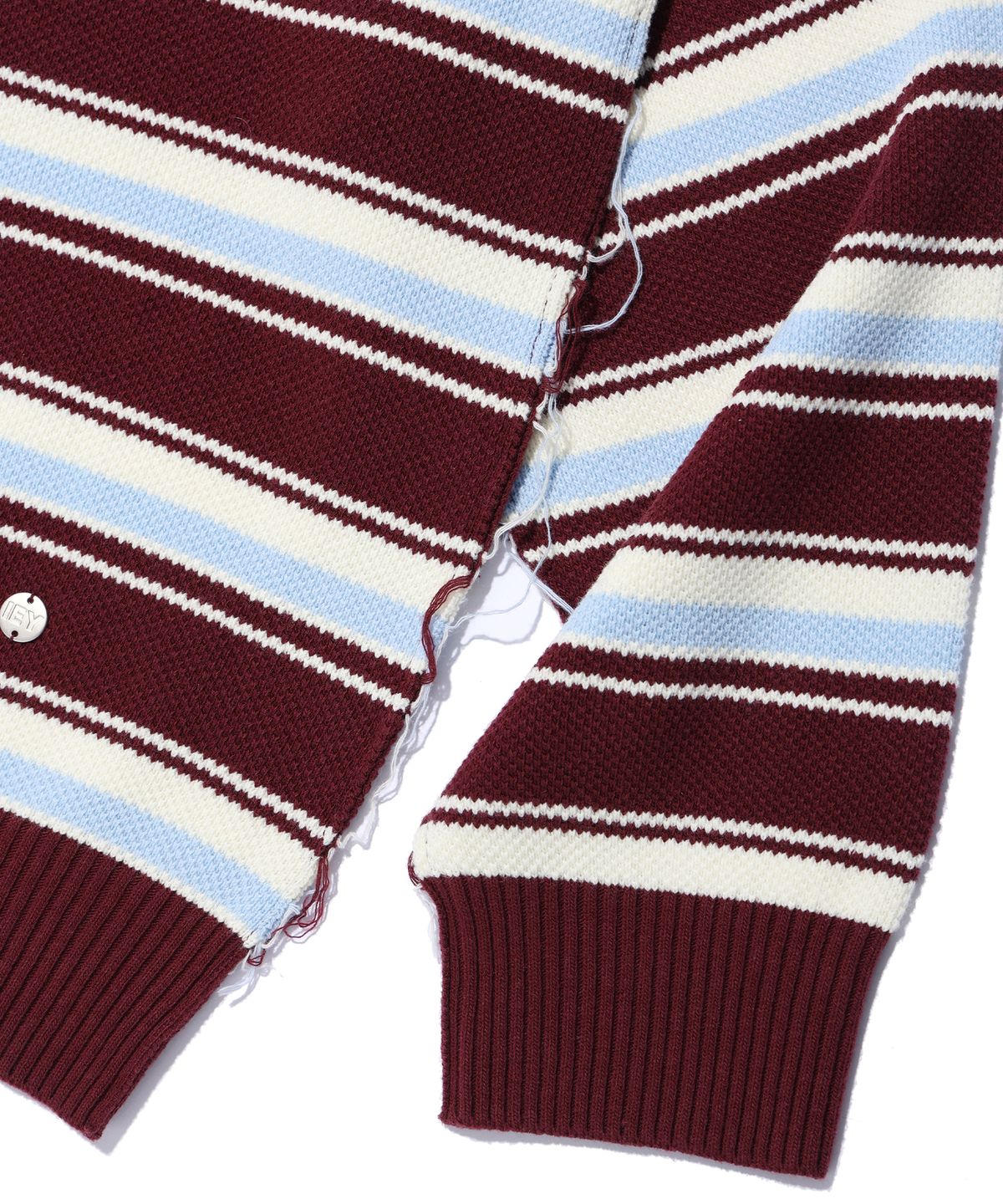 이에이(IEY) MULTI STRIPE KNIT Burgundy
