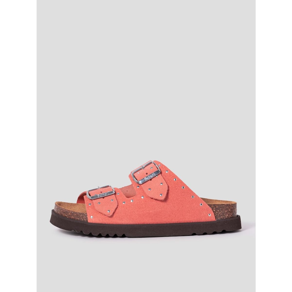 숄(SCHOLL) (WOMEN) 스터드 장식 투스트랩 코르크 샌들  코랄 (HH54K2C147)