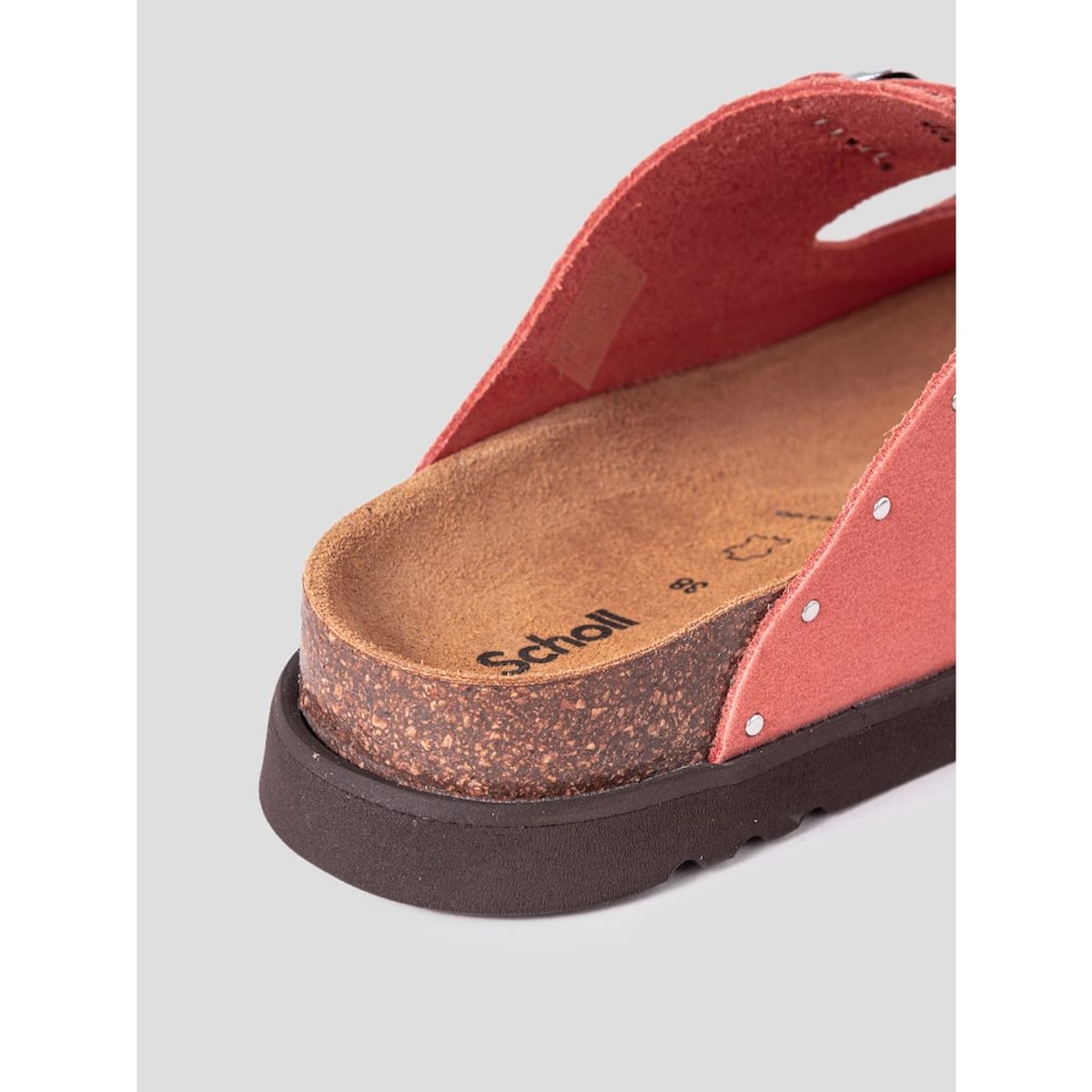 숄(SCHOLL) (WOMEN) 스터드 장식 투스트랩 코르크 샌들  코랄 (HH54K2C147)