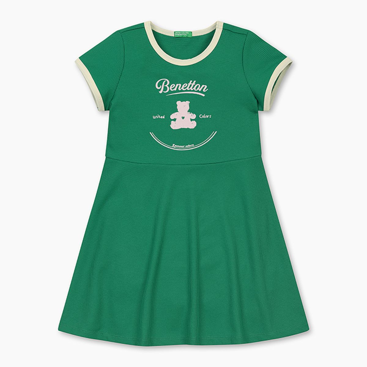 베네통키즈(BENETTONKIDS) 와플 플레어 원피스_QAOP20531GN
