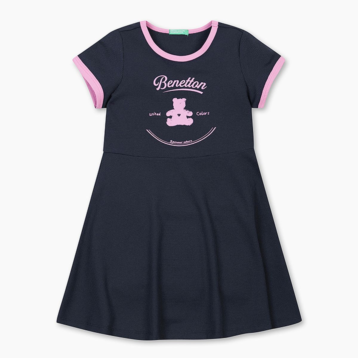 베네통키즈(BENETTONKIDS) 와플 플레어 원피스_QAOP20531NY