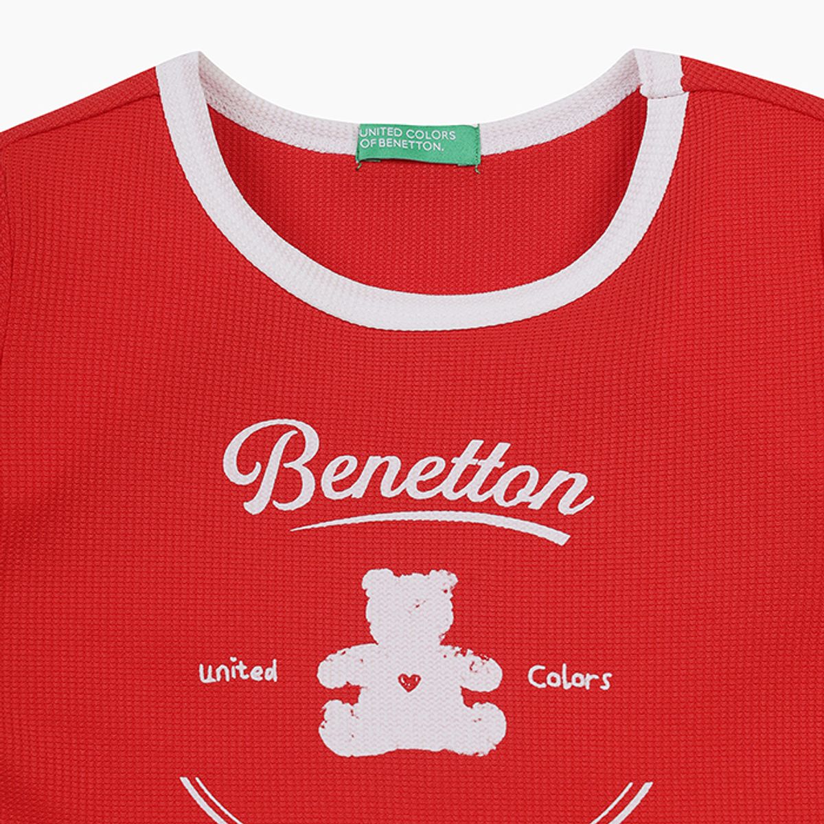 베네통키즈(BENETTONKIDS) 와플 플레어 원피스_QAOP20531RD