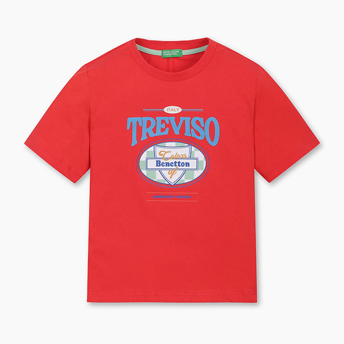 베네통키즈(BENETTONKIDS) 그래픽 반소매 티셔츠_QATS12531RD