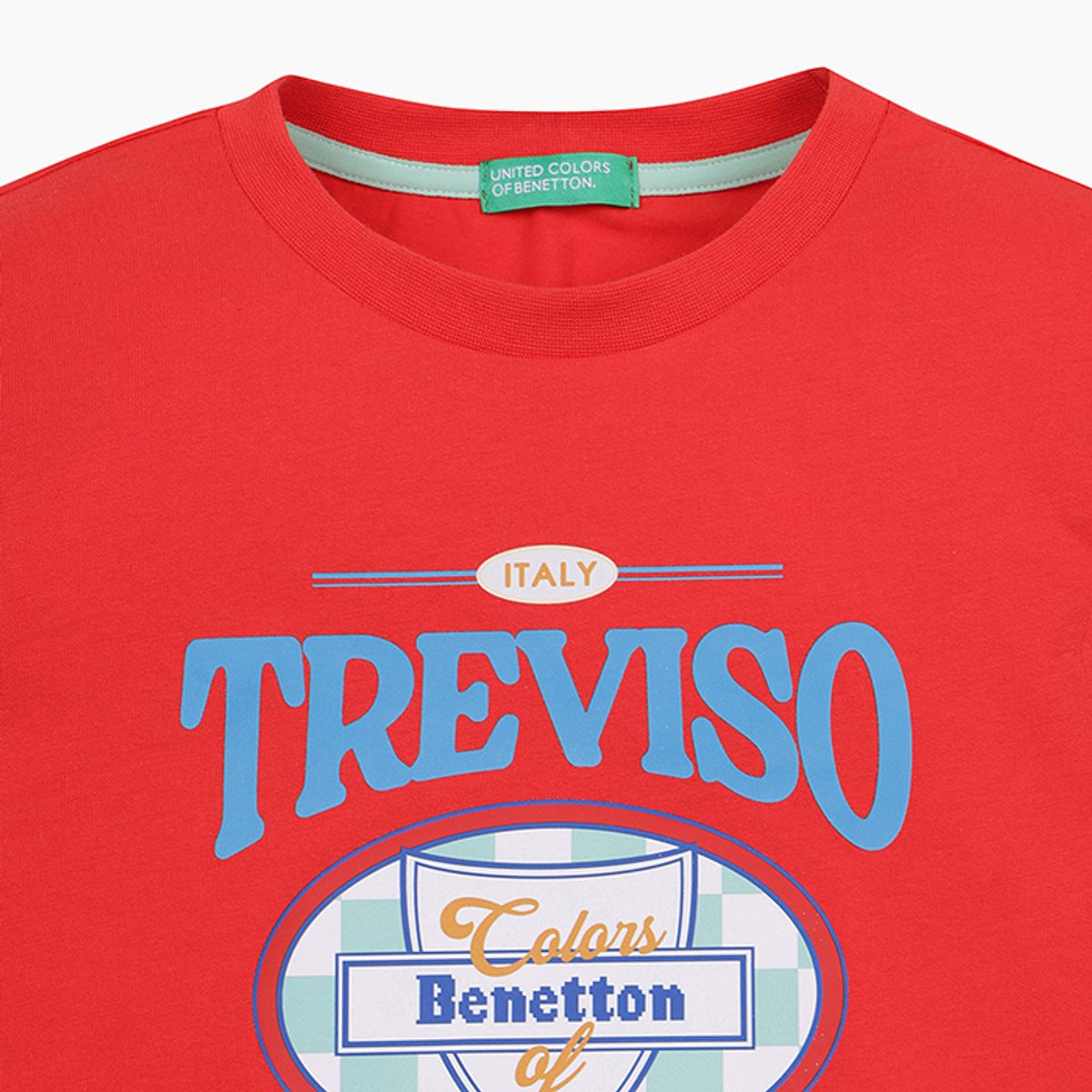 베네통키즈(BENETTONKIDS) 그래픽 반소매 티셔츠_QATS12531RD