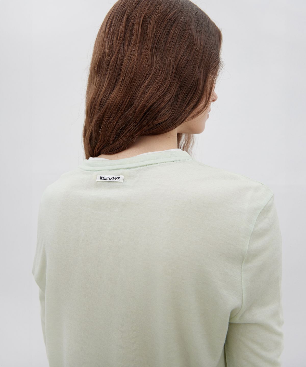 르바(LEVAR) Layered Long Sleeve T-shirt - Irish Mint