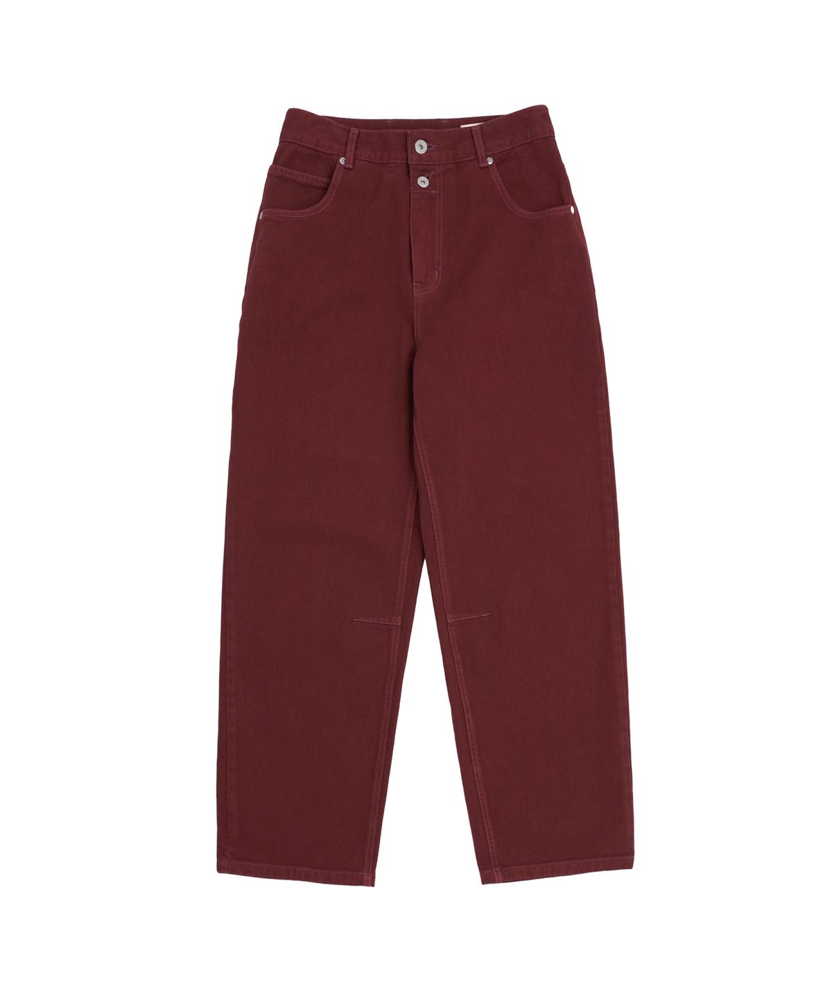 헬로 선라이즈(HELLO SUNRISE) Washed Two Button Denim Pants_Burgundy