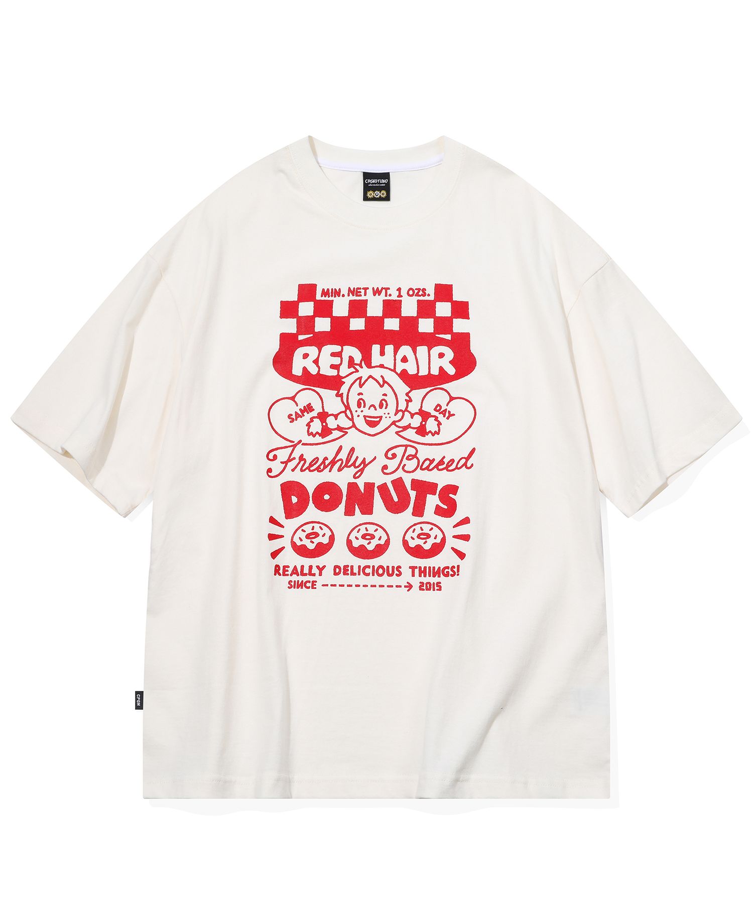 【CPGN STUDIO】25SS★ FRESH DONUT Short Sleeve Tee MUSINSA公式 | CPGN STUDIO FRESH DONUT Short Sleeve T-shirt Cream