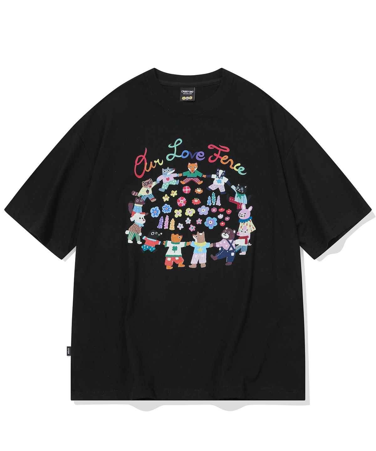 꼼파뇨(CPGN STUDIO) DTP 러브 펜스 반팔티 블랙