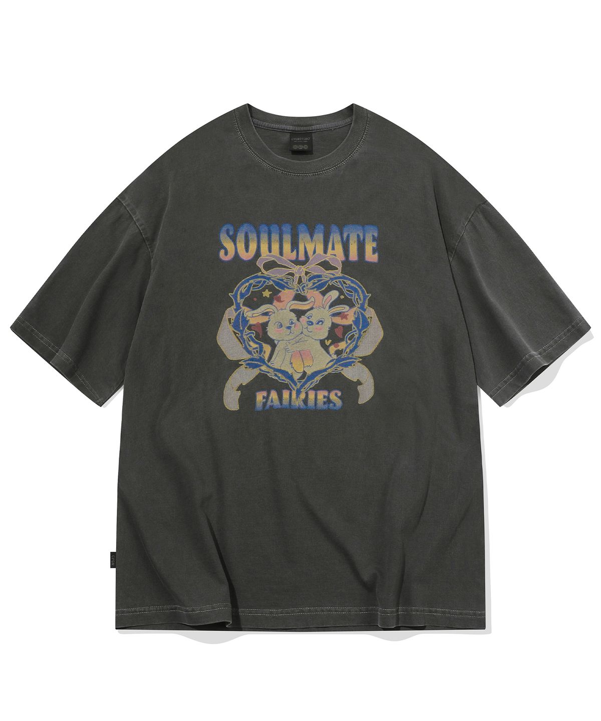 꼼파뇨(CPGN STUDIO) SoulMate 피그먼트 반팔티 스모크블랙