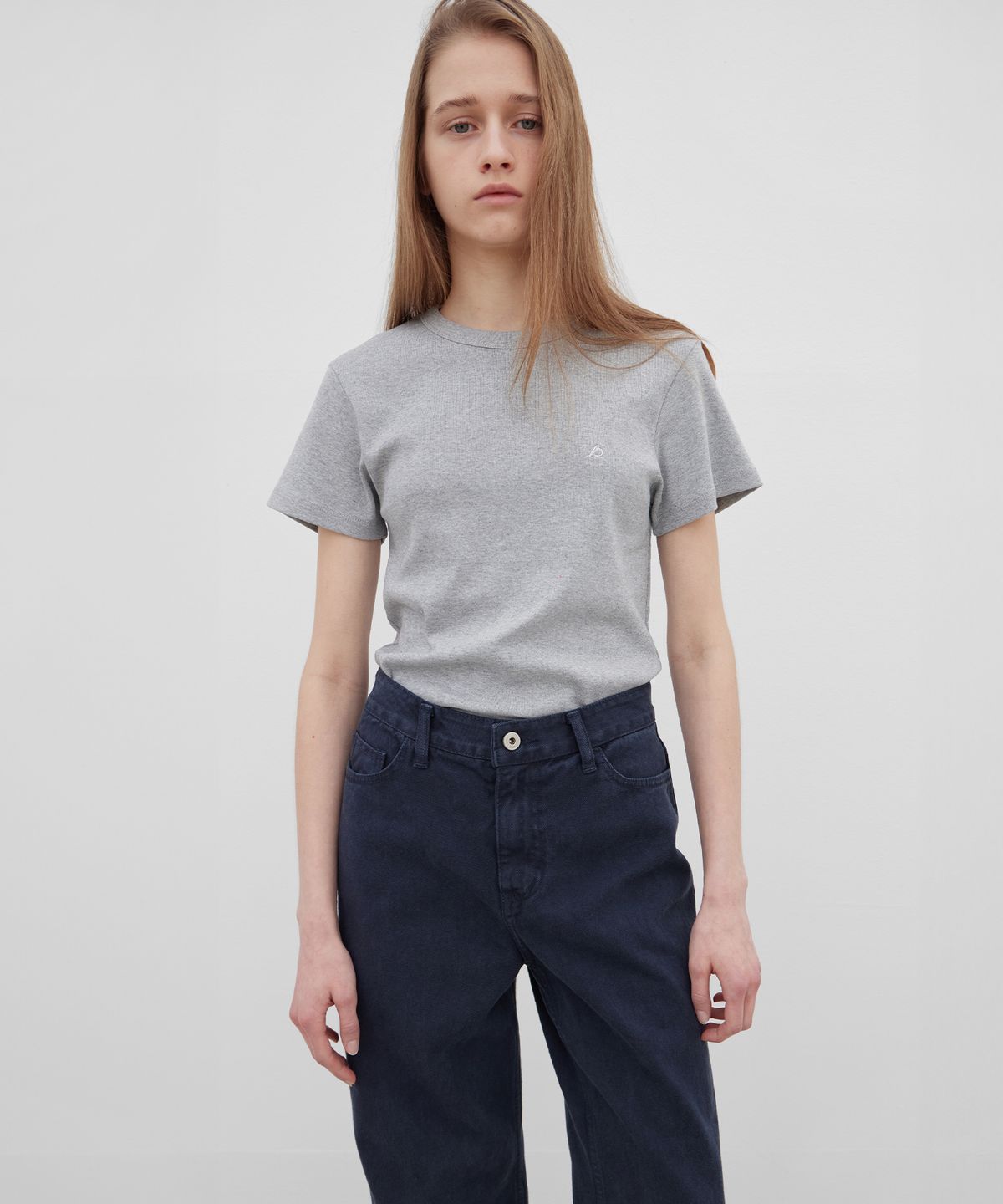 르바(LEVAR) De Base Cotton T-shirt - Melange Grey