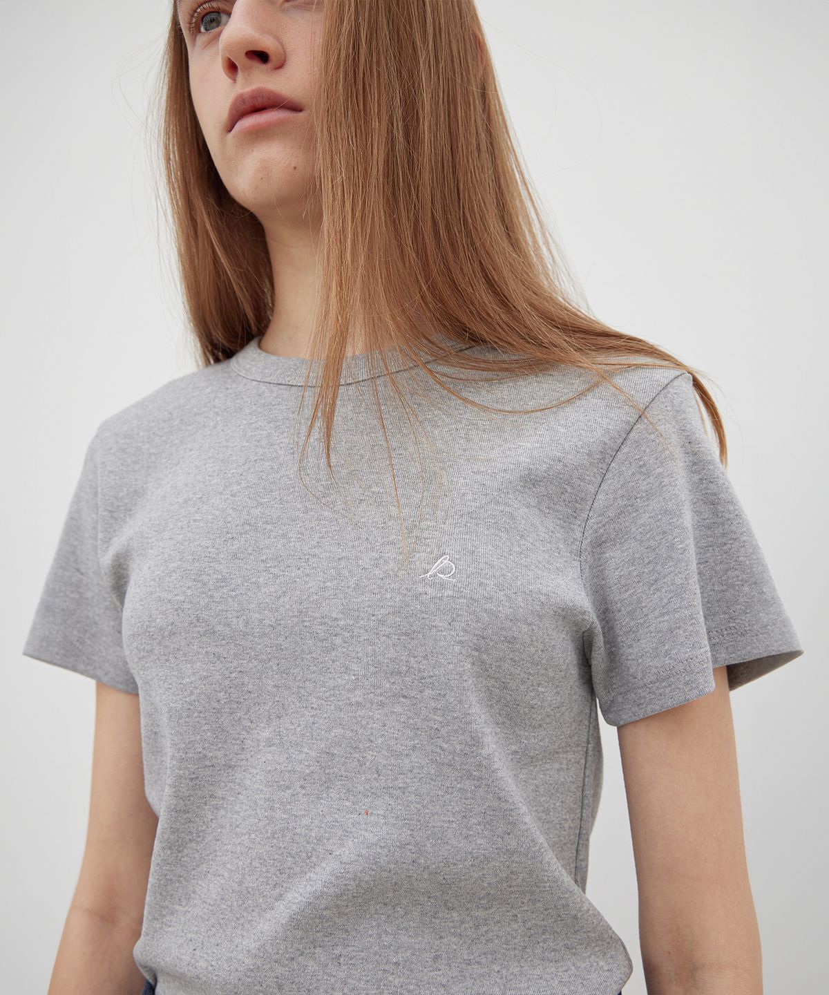 르바(LEVAR) De Base Cotton T-shirt - Melange Grey