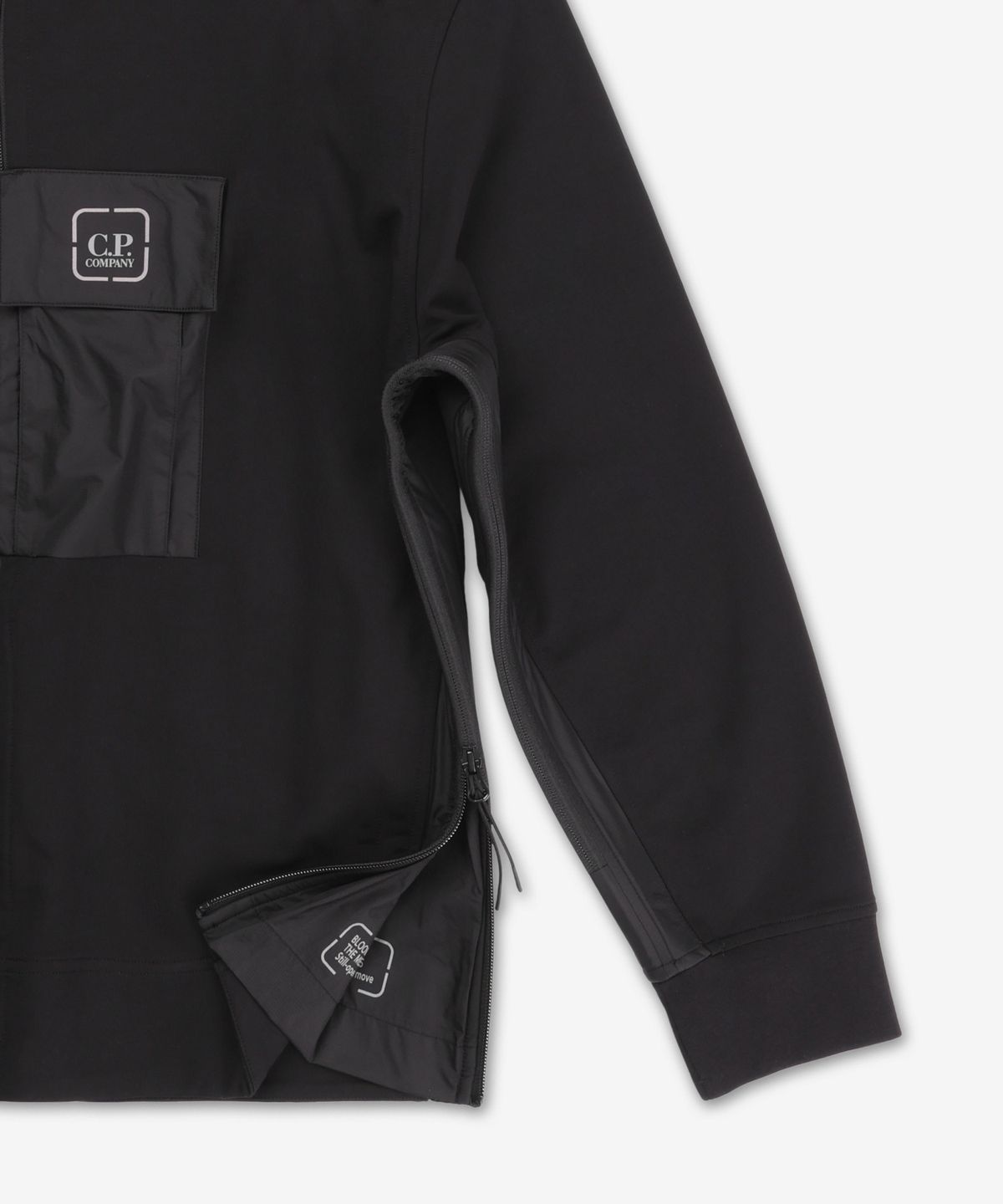 씨피 컴퍼니(CP Company) 메트로폴리스 오픈 스웻 재킷 - 블랙 / 18CLSS012A006452M999