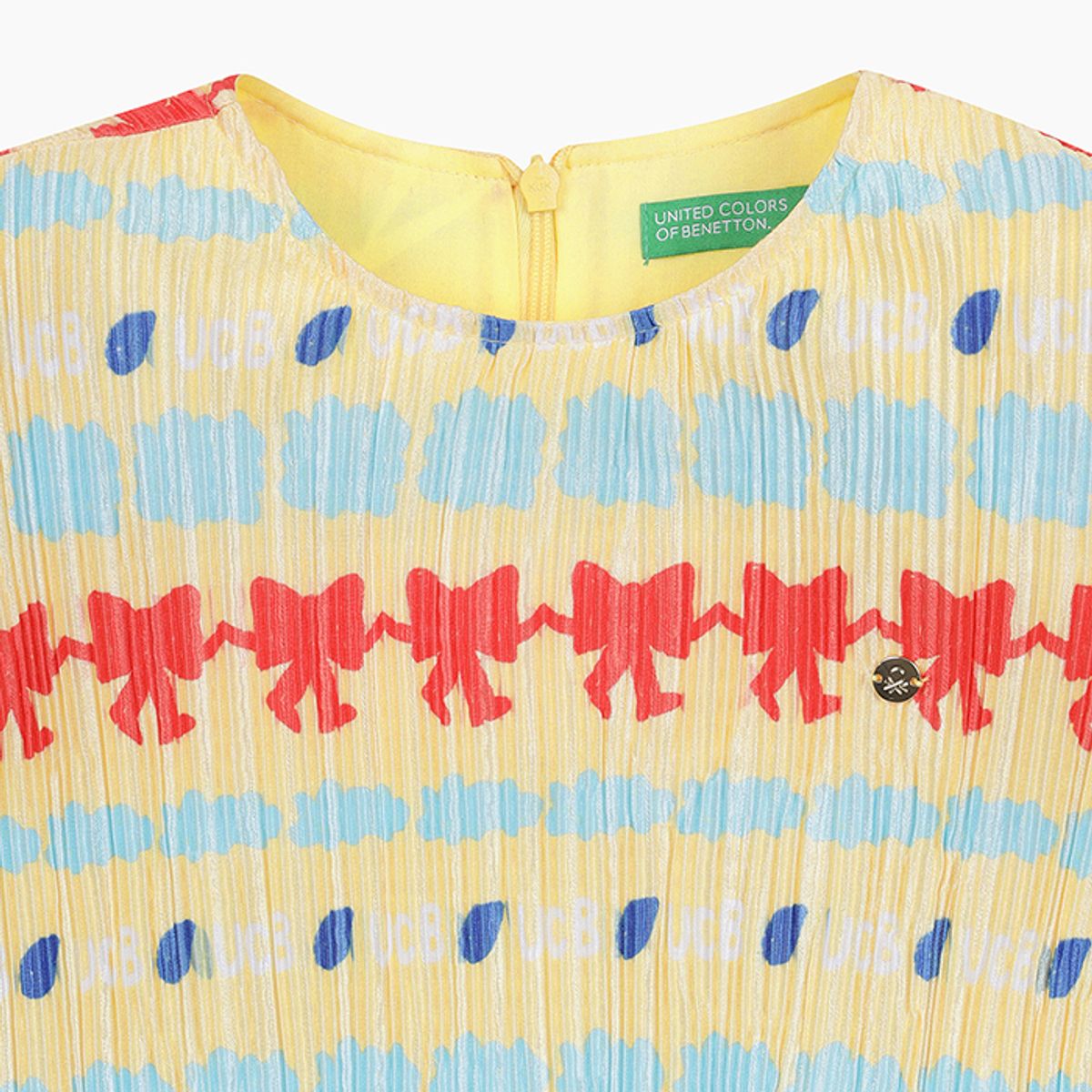 베네통키즈(BENETTONKIDS) 보드레 플리츠 블라우스_QAWS07531YE