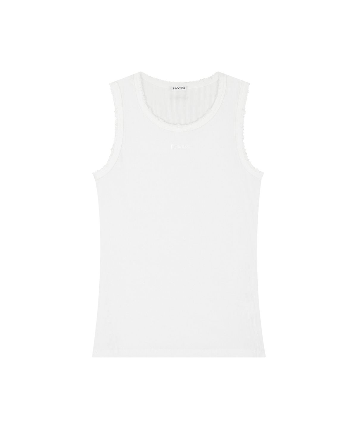 피알씨에스에스(PRCSS) Destroyed Logo Sleeveless - White