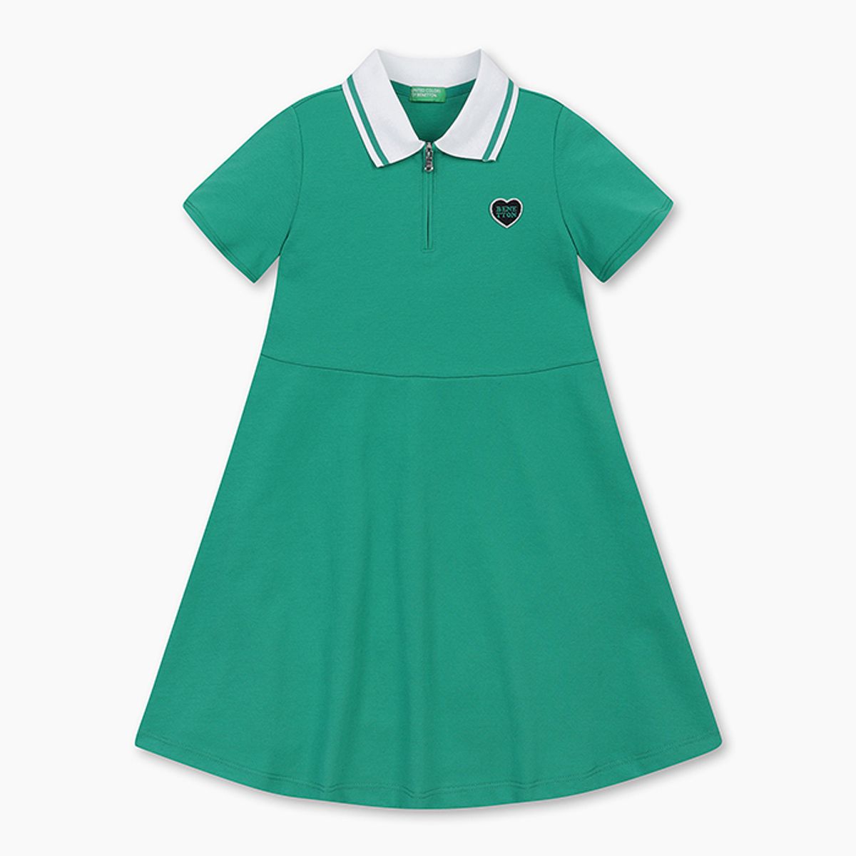베네통키즈(BENETTONKIDS) 집업 피케 원피스_QAOP18531GN