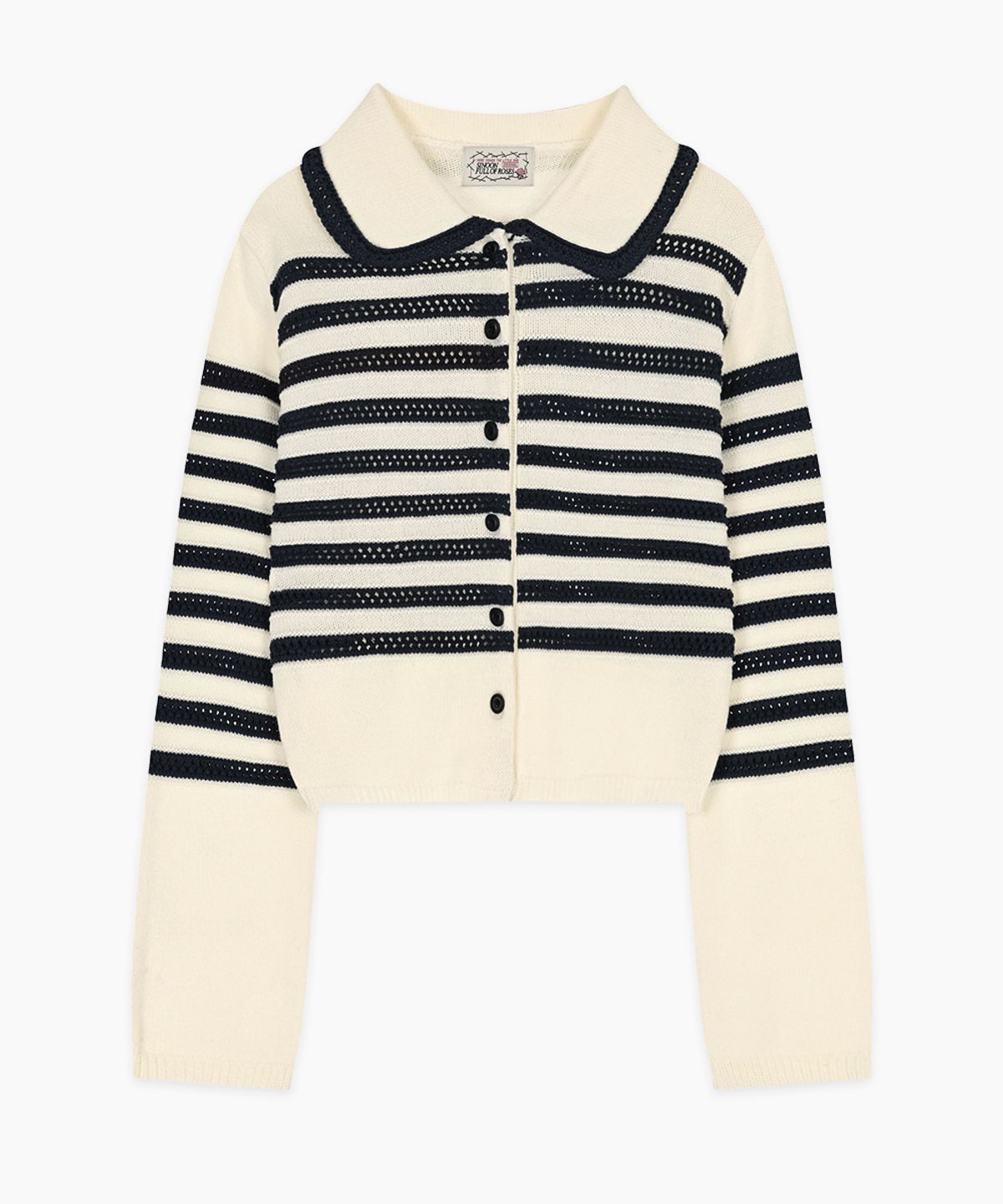 시눈(SINOON) Stripe Collar Cardigan (Ivory)