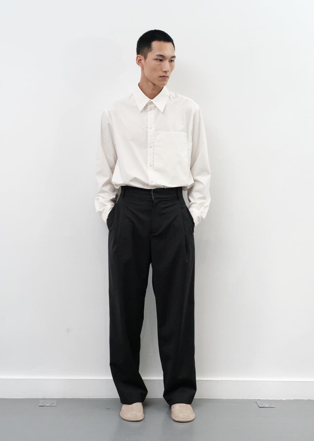 MUSINSA | AMOMENTO WOOL STRIPE MARTINE PANTS