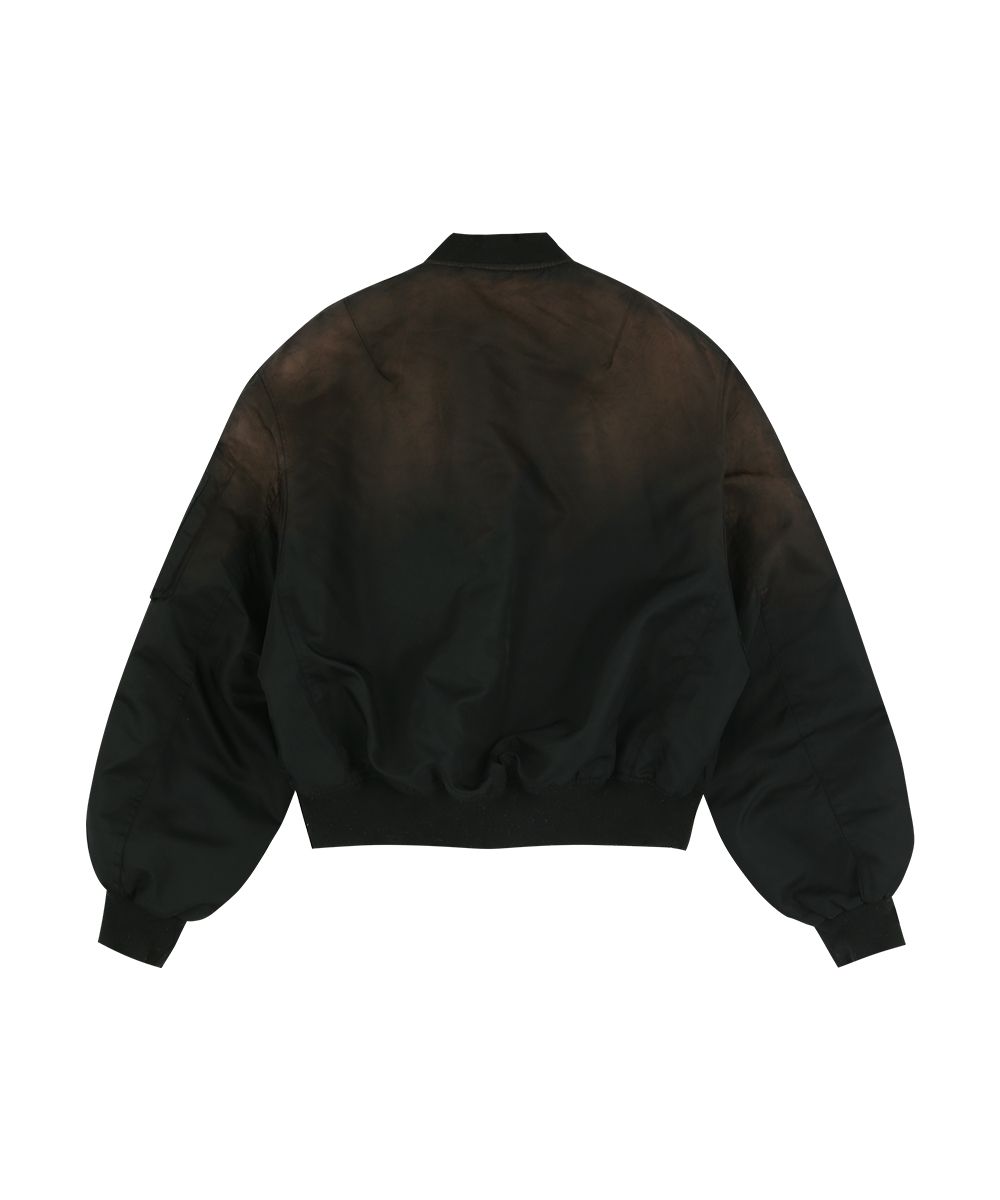 MUSINSA | GRAILZ DIRTY WASHED BOMBER JACKET [BLACK]