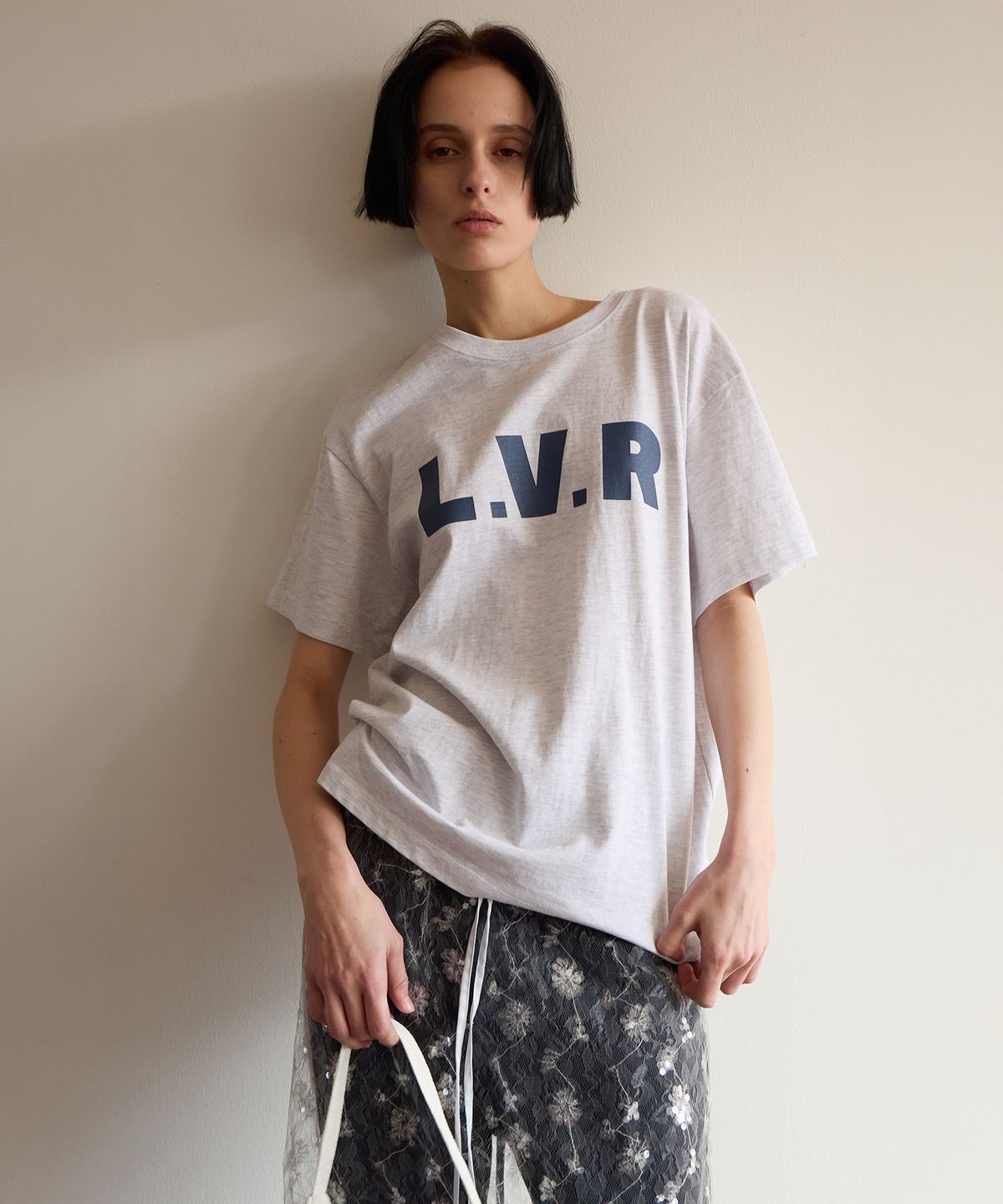 르바(LEVAR) L.V.R Signature Cotton T-shirt - Melange Grey
