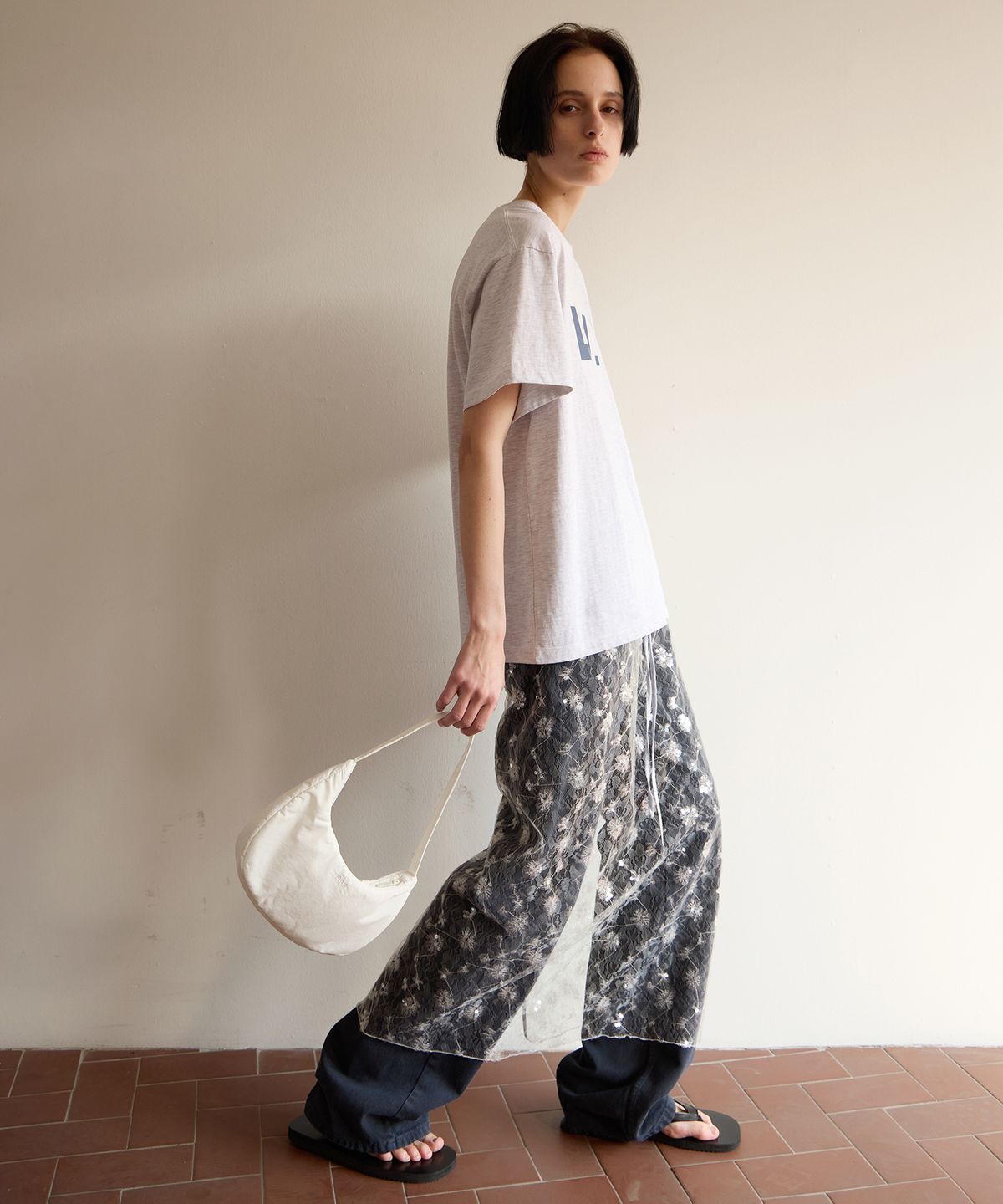 르바(LEVAR) L.V.R Signature Cotton T-shirt - Melange Grey