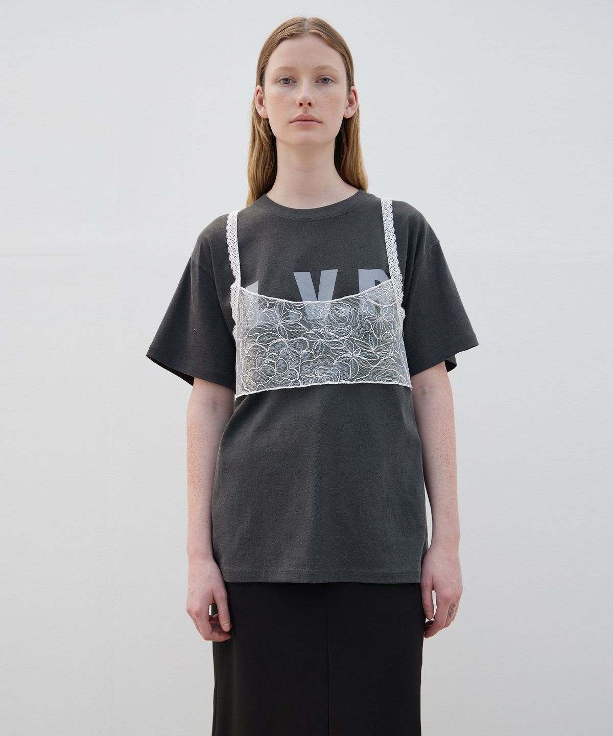 르바(LEVAR) L.V.R Signature Cotton T-shirt - Charcoal