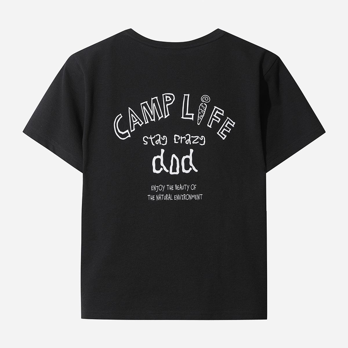 디오디(DOD) 소로나 레터링 그래픽 반팔 티셔츠 여자(BLACK)