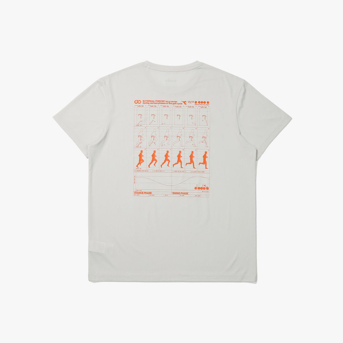 디아도라(diadora) 러닝 그래픽 반팔 티셔츠 GREY
