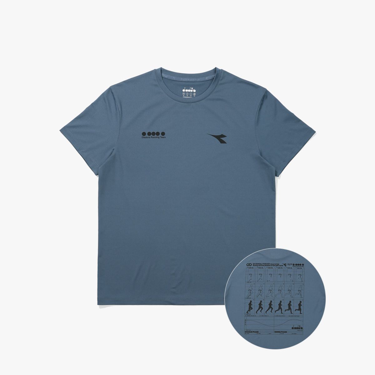 디아도라(diadora) 러닝 그래픽 반팔 티셔츠 SKY BLUE