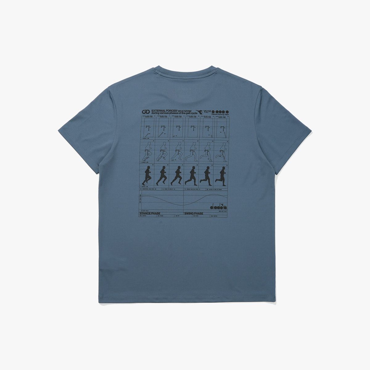디아도라(diadora) 러닝 그래픽 반팔 티셔츠 SKY BLUE