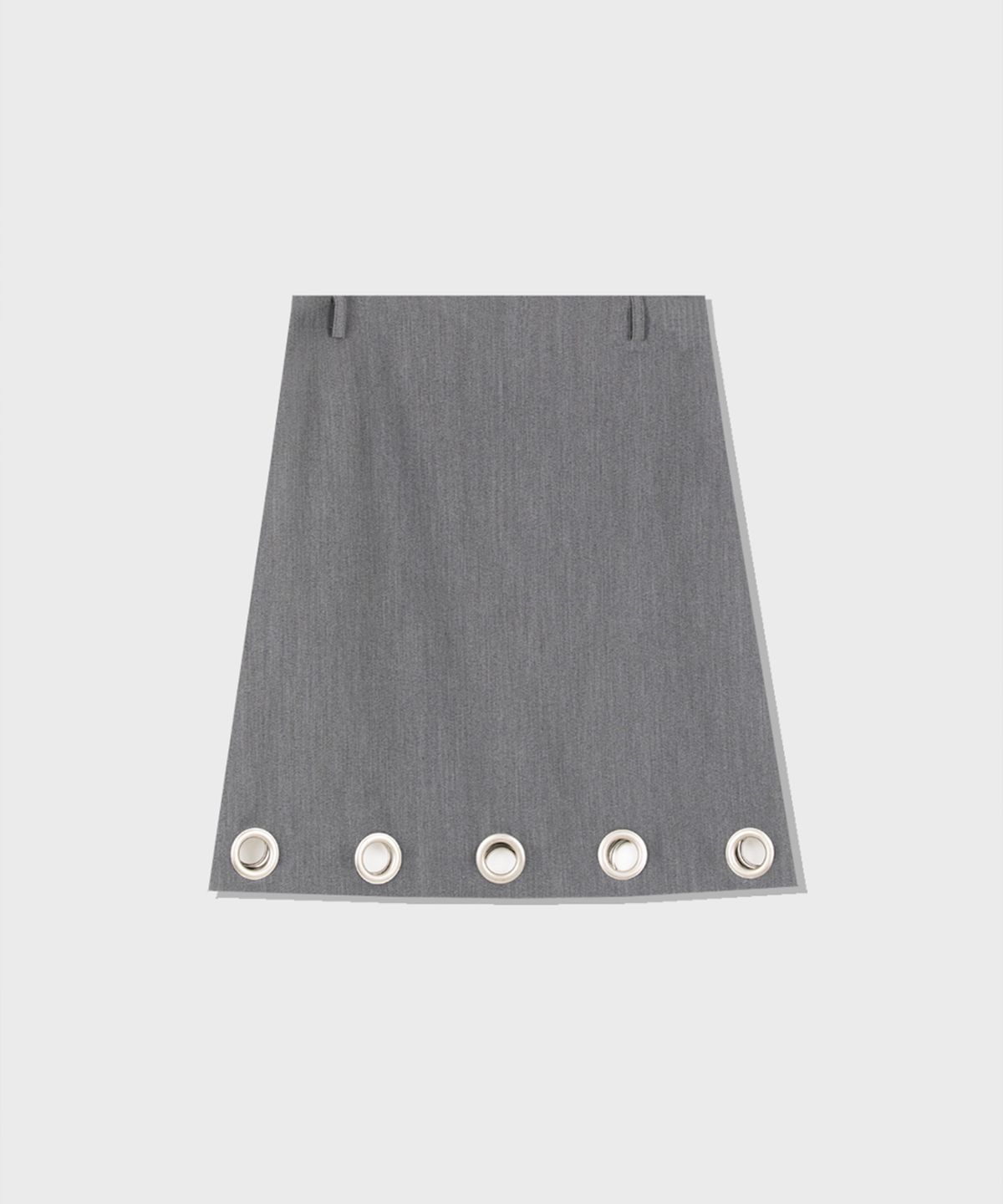 디망쉬(DIMANCHE) EYELET MIDI SKIRT (GREY)