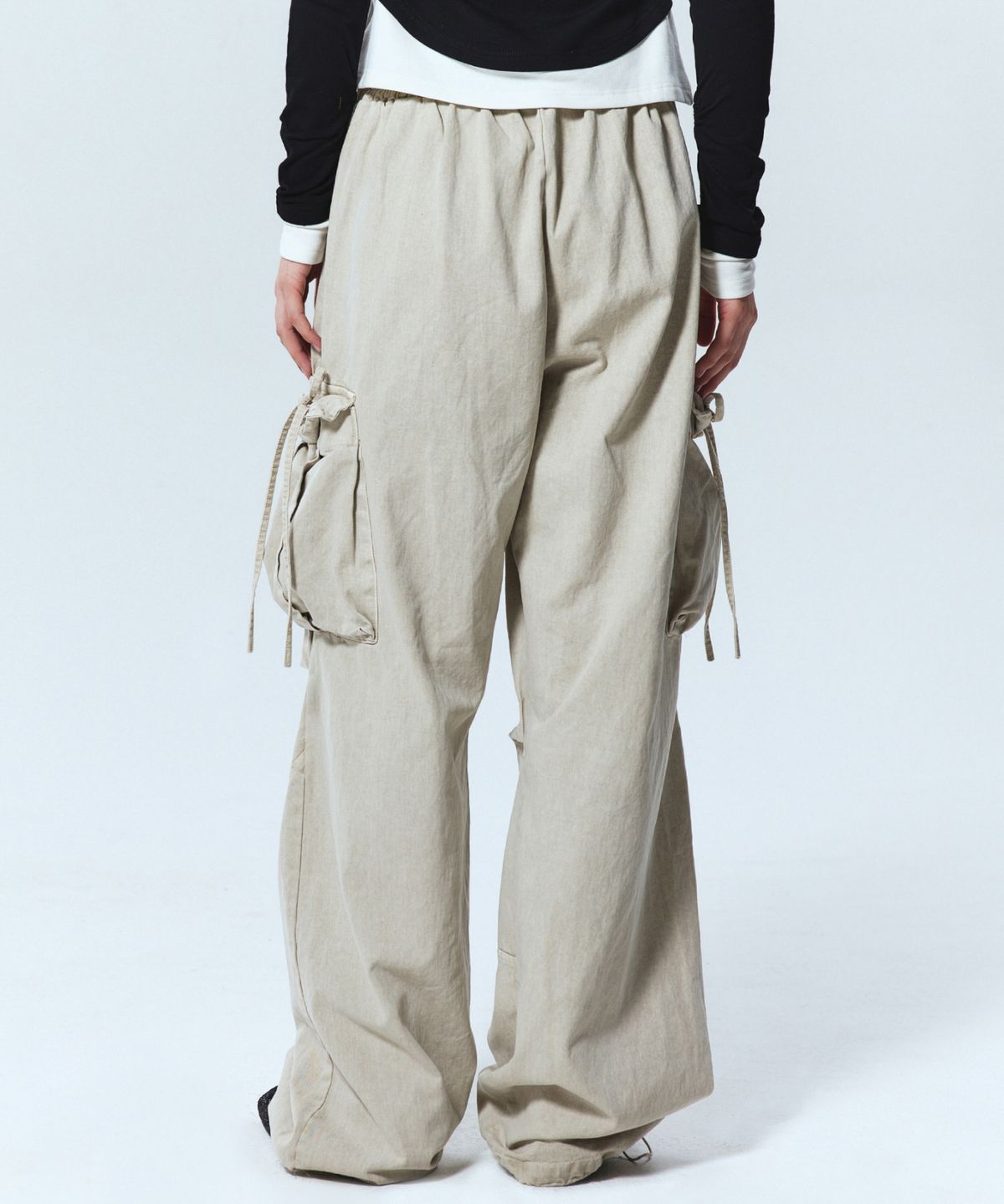 닉앤니콜(NICK&NICOLE) VINTAGE CARGO STRING WIDE PANTS_BEIGE