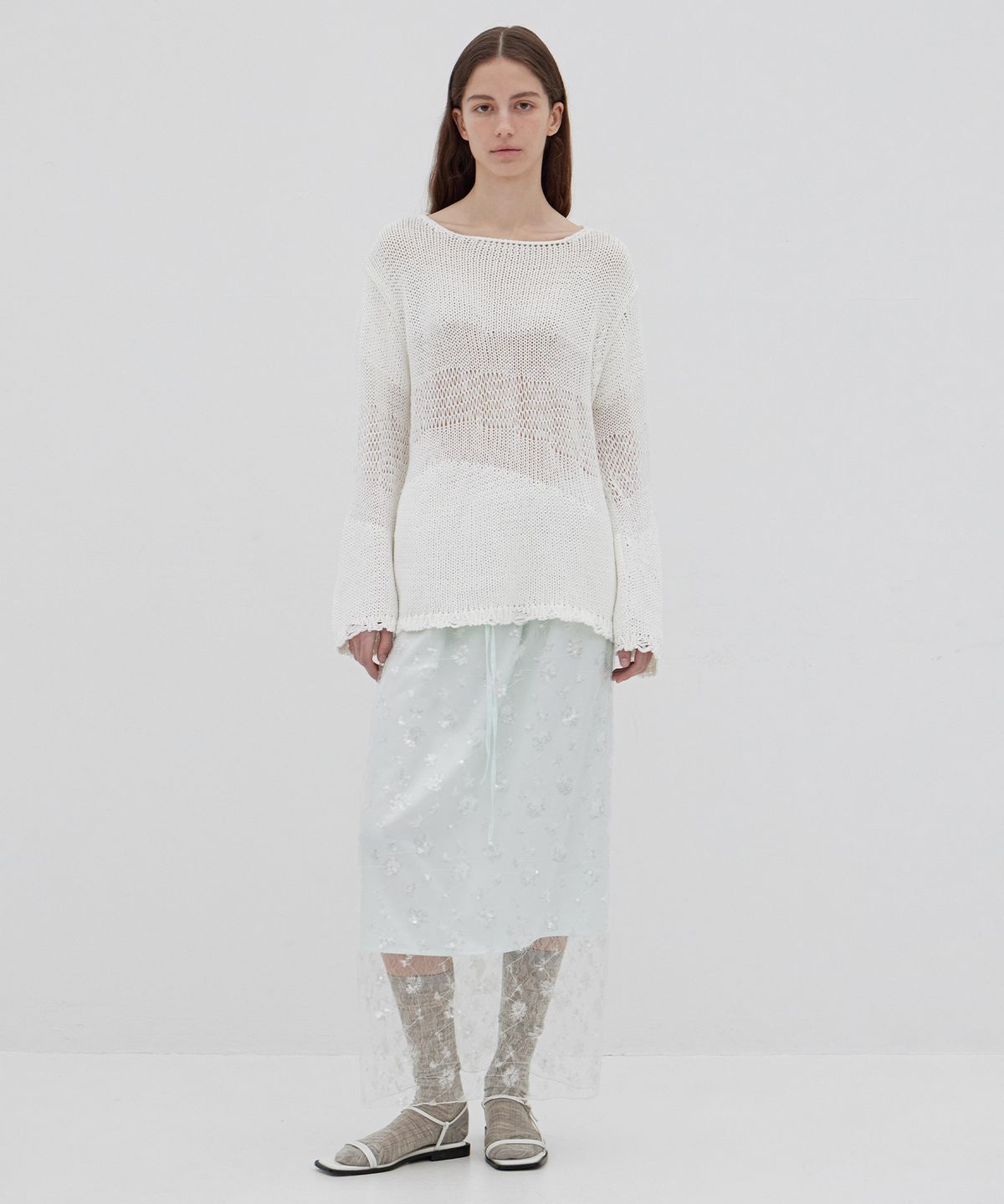 르바(LEVAR) Light Glow Layered Skirt Set - Irish Mint