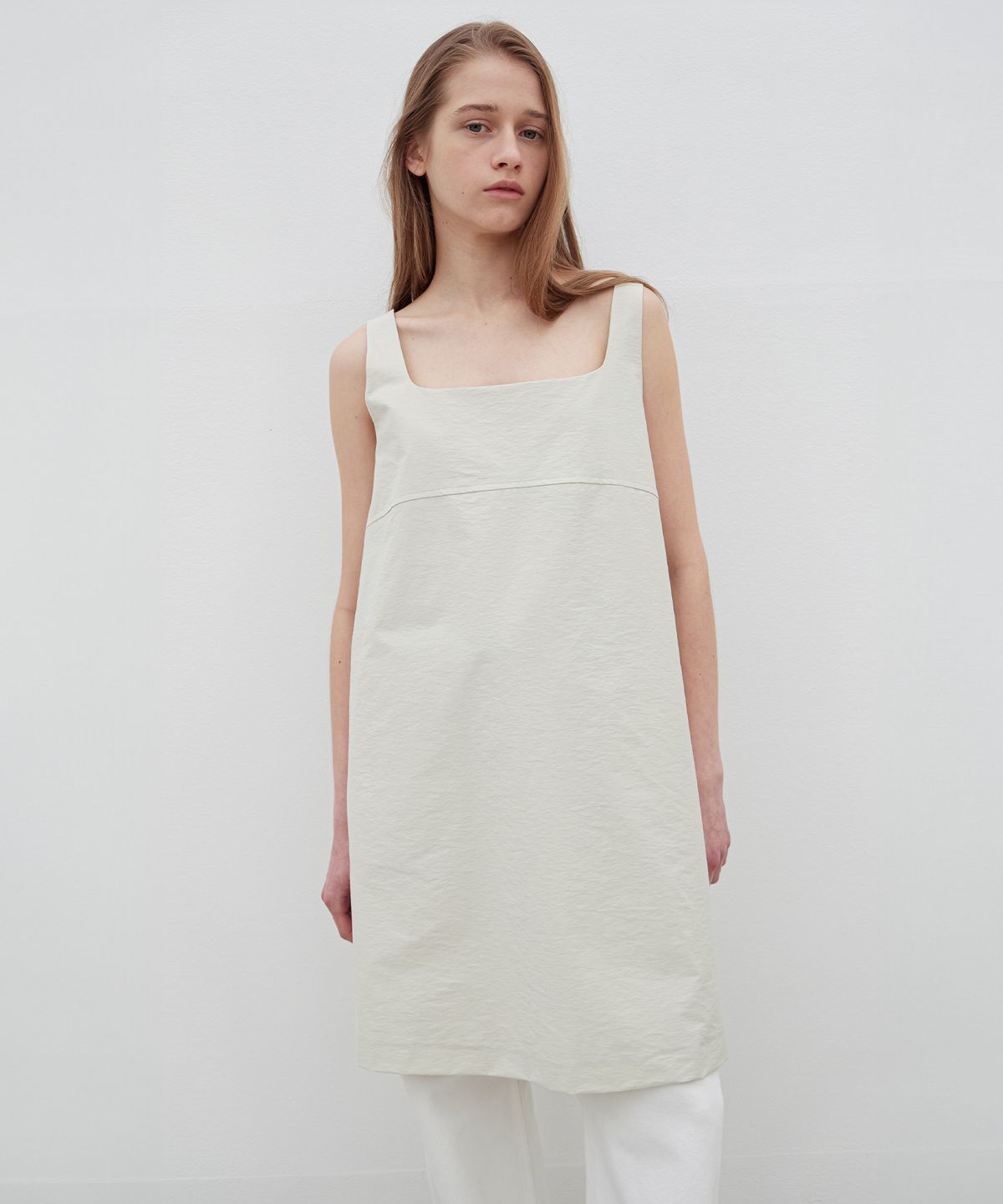 르바(LEVAR) Squared-Neck Mini Dress - Sage Mint