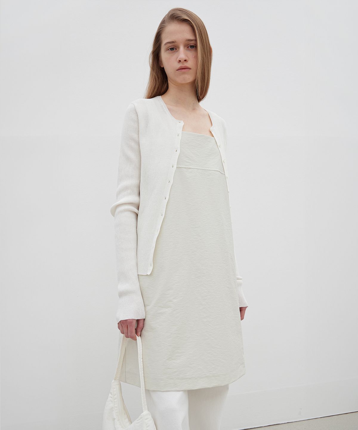 르바(LEVAR) Squared-Neck Mini Dress - Sage Mint