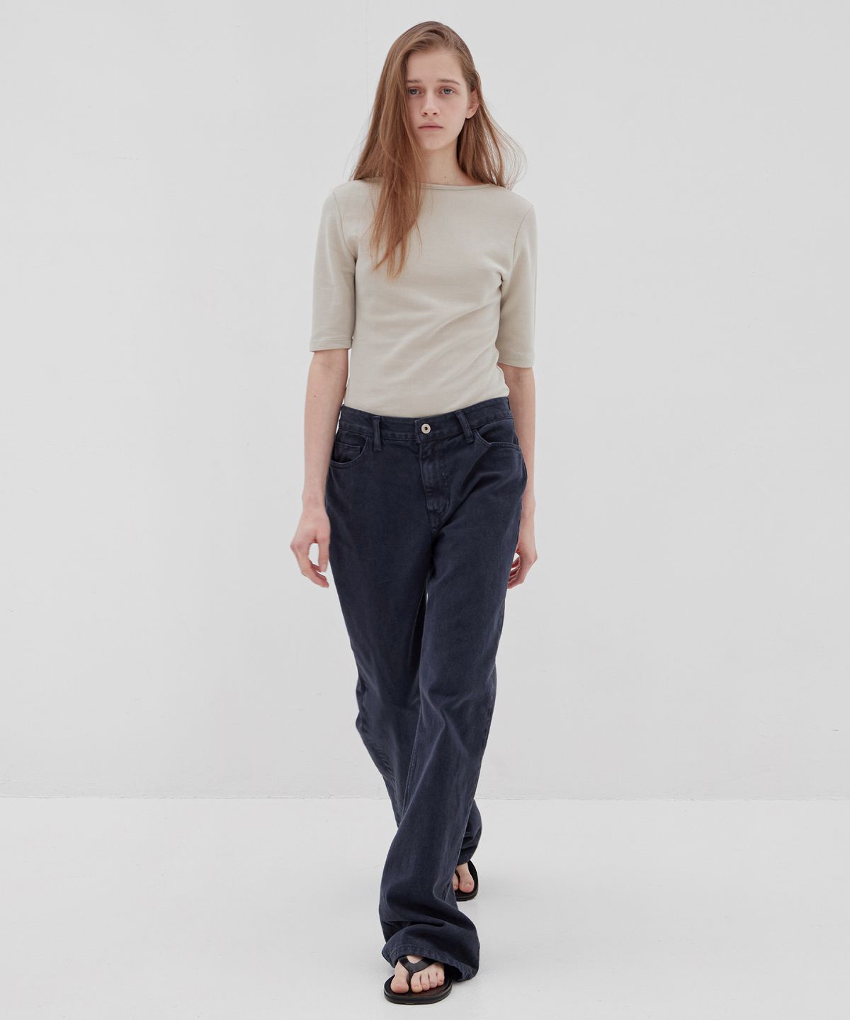 르바(LEVAR) Relaxed Fit Denim - Stone Navy