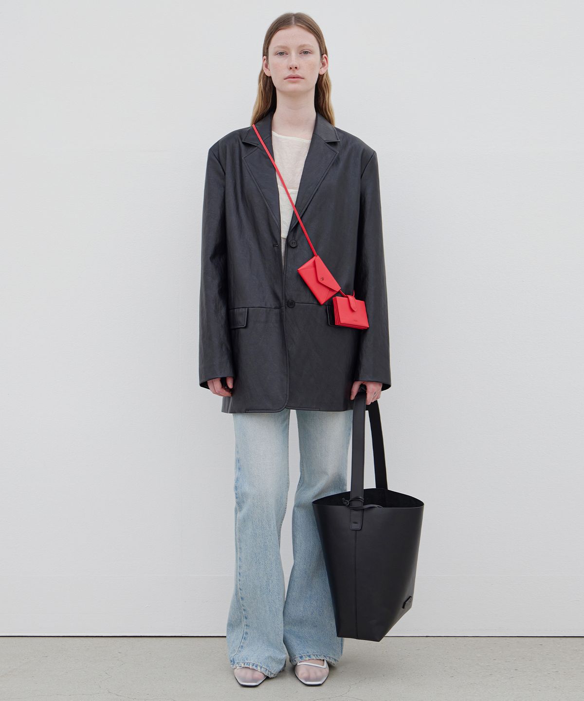 르바(LEVAR) Mini Wallet Leather Belt Bag - Breezy Red