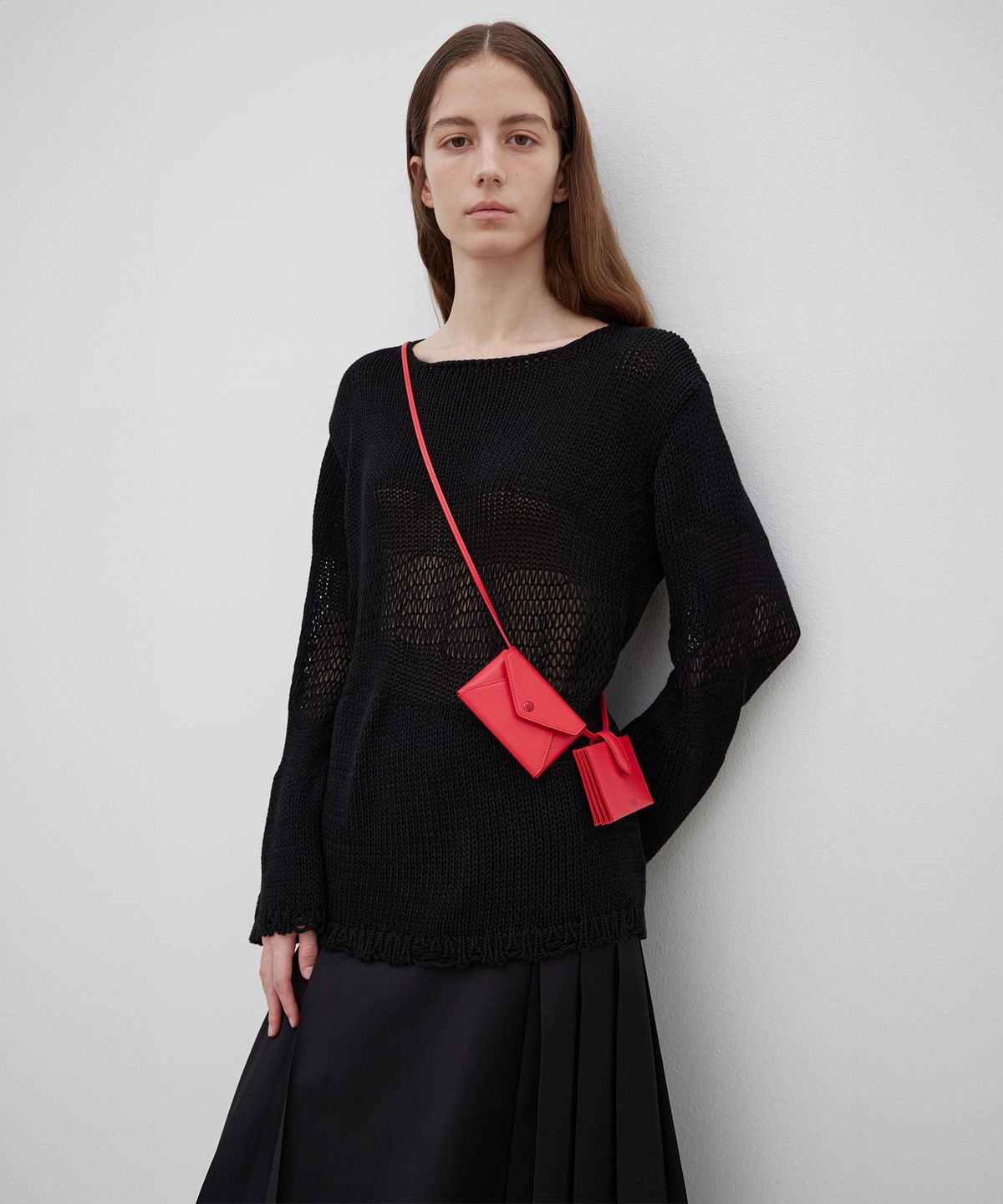 르바(LEVAR) Mini Wallet Leather Belt Bag - Breezy Red