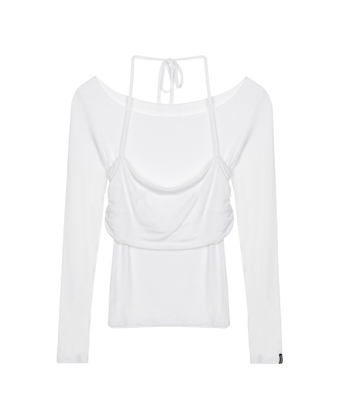 닉앤니콜(NICK&NICOLE) HALTERNECK LAYERED LONG SLEEVED TEE_IVORY