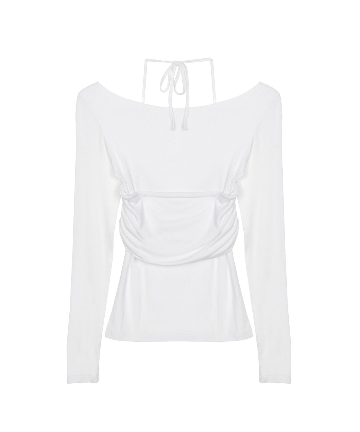 닉앤니콜(NICK&NICOLE) HALTERNECK LAYERED LONG SLEEVED TEE_IVORY